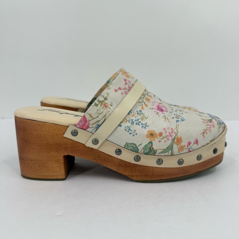 Free People Calabasas Floral Wood Clog Size 38 or US 7.5 - Picture 3 of 13